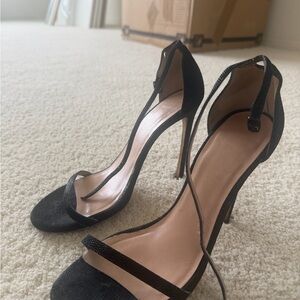 Stuart Weitzman Black Strappy Stiletto Sandals